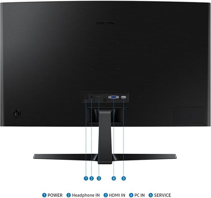 Samsung 27 Essential S3 Series FHD LED Curved Monitor 1800R Game Mode 100Hz Refresh Rate Dual Ports Eye Comfort Black with HDMI Cable