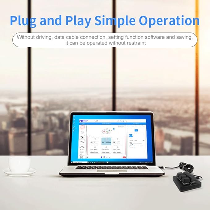 Docooler 6-Key Mechanical Keyboard Programmable Tri-Mode 2.4G/BT/Wired One Handed Macro Pad Plug and Play Simple Operation Fort Laptop PC Gaming Office Work