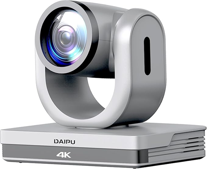 PTZ Camera 4K 12X Optical Zoom Conference Room Camera HDMI USB3.0 LAN PoE AI Auto Tracking 1/2.8 8.29MP CMOS Sensor 255 Presets for Church Worship Live Streaming Business Video Conference