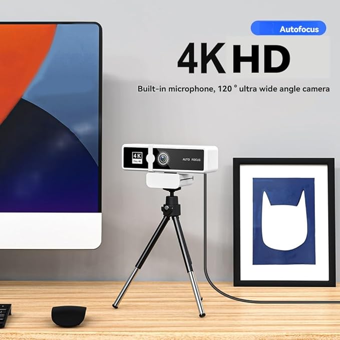 4K High Definition Computer Camera Network Live Broadcast High Definition Video Conference USB Camera with Built-in Microphone for Laptop Desktop A