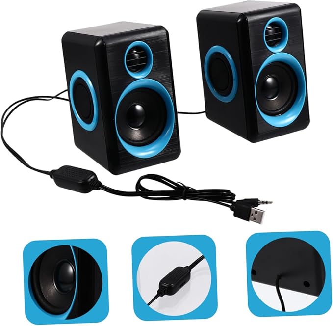 Mini Speaker USB 2.0 Laptop and Desktop Computer Speaker Compact Multimedia Home with Dc 5v Power for Office and Travel Use