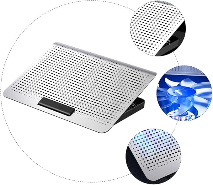 Adjustable Laptop Cooler Rack Level Height Stand Sturdy Aluminum Cooling Pad for Ergonomic Viewing and Neck Relief Computer Rack for Gaming and Video Use