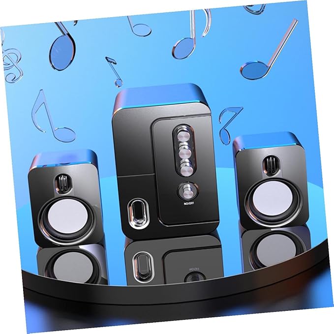 USB Desktop Computer Speakers with 3D Surround Sound and Deep Bass Portable Versatile Office Speaker for Laptop and Pc Black