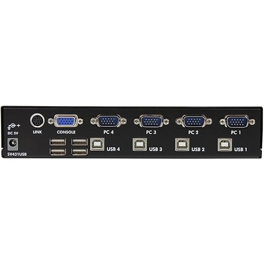 StarTech.com 4 Port Professional VGA USB KVM Switch with Hub - 1U Rack-mountable KVM Switch (SV431USB)