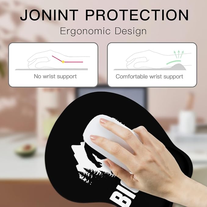 Mousepad Bigfoot Mountain Ergonomic Wrist Support Non-Slip Base Mouse Mat with Wrist Rest Computer Mousemat for Desk Work Accessories Pad