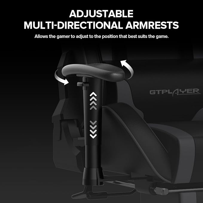 GTPLAYER Gaming Chair with Footrest Speakers Video Game Chair Bluetooth Music Heavy Duty Ergonomic Computer Office Desk Chair