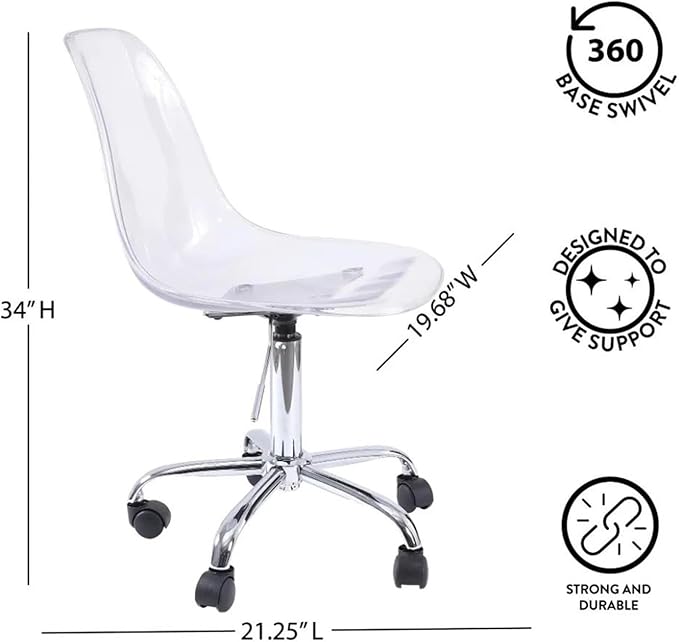 Modern Gaming Chair with Acrylic Base and Rolling Function Black and Gold