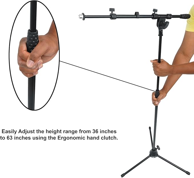 Rockville RMM-XLR Bundle: (2) Dynamic Cardioid Metal Microphones with 10' XLR Cables (2) RVMIC1 V2 Pro Tripod Microphone Stands with Telescopic Boom Metal Joints 4-items