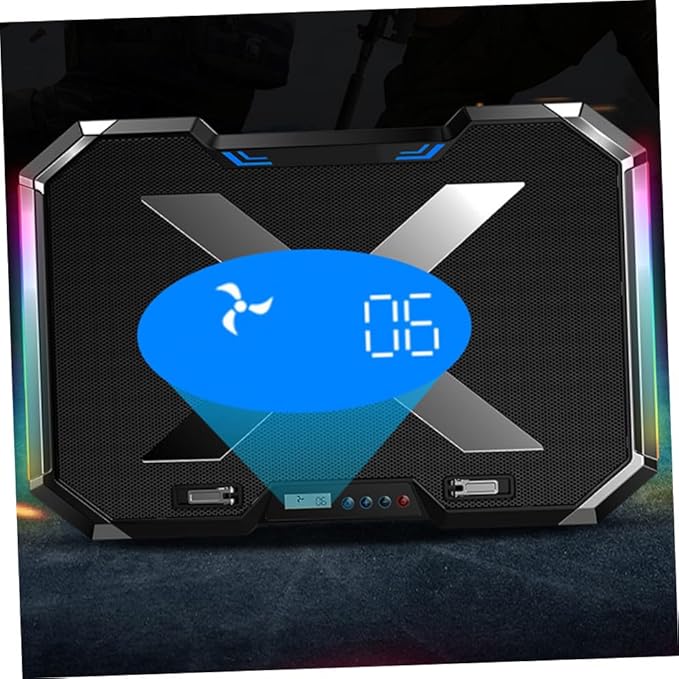 ARTIBETTER RGB Luminous Cooling Base Design Heat Dissipation Laptop Cooler Pad for Pro Air Laptop Stand