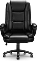 OFIKA Home Office Chair 400LBS Big and Tall Computer Chair Heavy Duty Design Ergonomic High Back Cushion Lumbar Back Support Adjustable Executive Leather with Armrest
