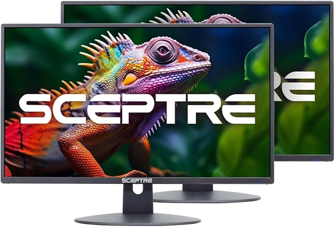 2X Pack 27 Inch Monitor FHD 100Hz Computer Monitor HDMI X2 VGA 99% sRGB Build-in Speakers Wall Mount Tilt Professional and Gaming Monitor – Machine Black 2X Pack