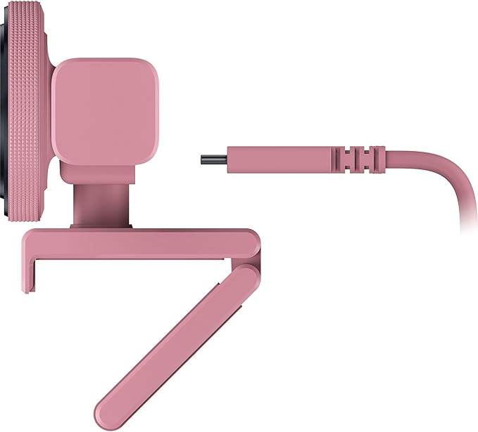 Razer Kiyo V2 Streaming Webcam: 4K 30 FPS 1080p 60 FPS - AI Powered Auto-Framing - Built-in Microphone - Ultrawide Angle Lens - Privacy Cover - Works with OBS Xsplit Discord Zoom Teams - Pink