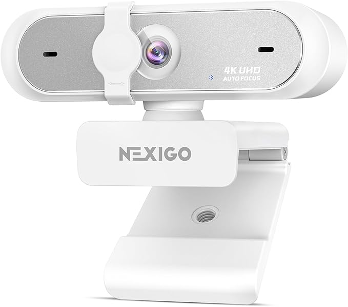 NexiGo N660P Pro 4K Webcam with Distortion-Free Lens 1080p 60 fps Autofocus USB Streaming Camera 3DNR Noise-Canceling Mics &amp Privacy Cover Web Cam for Gaming/Live Streaming/PC/Mac/Switch 2 Wh