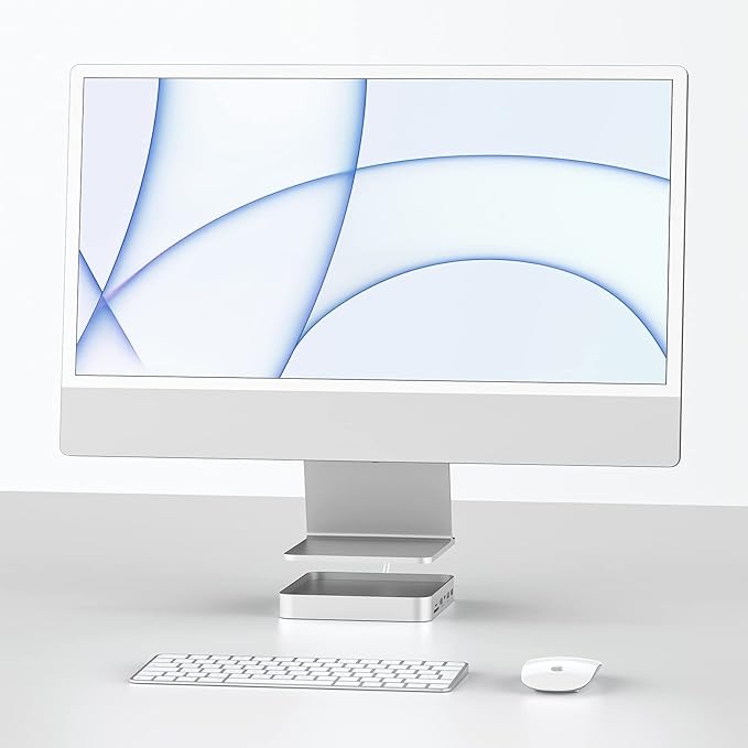 USB C HUB for iMac 24 inch 2021/2023/2024 PULWTOP USB Hub Adapter iMac Accessories for i-Mac M1/M3/M4 with USB C 10Gbps 3*USB A SD/TF Docking Station Support Expand M.2 SSD (Not Included) Silver