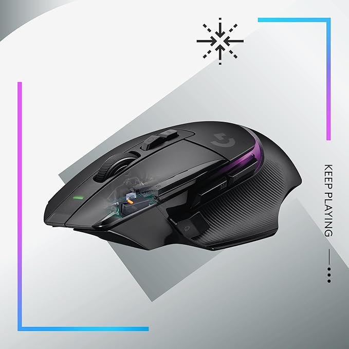 Logitech G G502 X PLUS LIGHTSPEED Wireless RGB Mouse for Gaming - Optical Mouse with LIGHTFORCE Hybrid Breaker  LIGHTSYNC RGB HERO 25K Gaming Sensor Compatible with PC - MacOS/Windows - Black