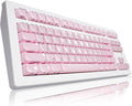 ZORNHER CG870 Wireless Mechanical Keyboard80% Pink &amp White Gaming Keyboard Creamy KeyboardCute Jelly Cat Clear Ceramic Jade KeycapsGirly Aesthetics Kitty KeyboardCreamy Sounding Linear Switch