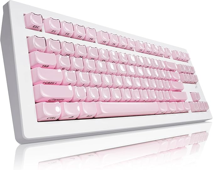 ZORNHER CG870 Wireless Mechanical Keyboard80% Pink &amp White Gaming Keyboard Creamy KeyboardCute Jelly Cat Clear Ceramic Jade KeycapsGirly Aesthetics Kitty KeyboardCreamy Sounding Linear Switch