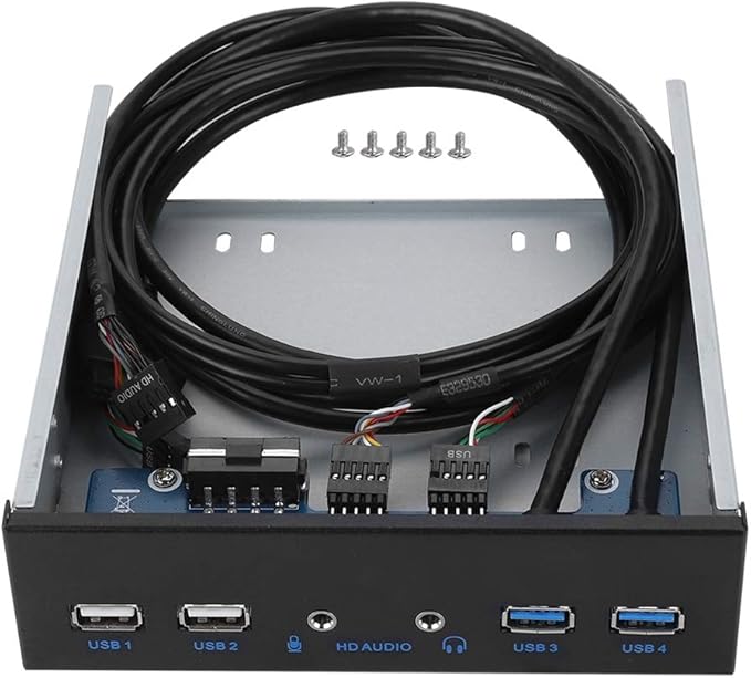5.25 Inch Front Panel USB Hub with 2 x USB 3.0 Ports &amp 2 x USB 2.0 Ports &amp 1 x HD Audio Port 19 Pin Extension Front Panel Card Reader Support WinXP/2003/VISTA/2008/Windows