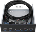 5.25 Inch Front Panel USB Hub with 2 x USB 3.0 Ports &amp 2 x USB 2.0 Ports &amp 1 x HD Audio Port 19 Pin Extension Front Panel Card Reader Support WinXP/2003/VISTA/2008/Windows