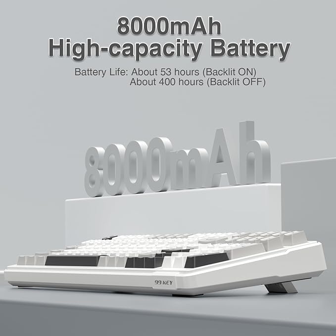 AULA F99 Wireless Mechanical KeyboardTri-Mode BT5.0/2.4GHz/USB-C Hot Swappable Custom KeyboardPre-lubed Linear SwitchesRGB Backlit Computer Gaming Keyboards for PC/Tablet/PS/Xbox (Renewed)