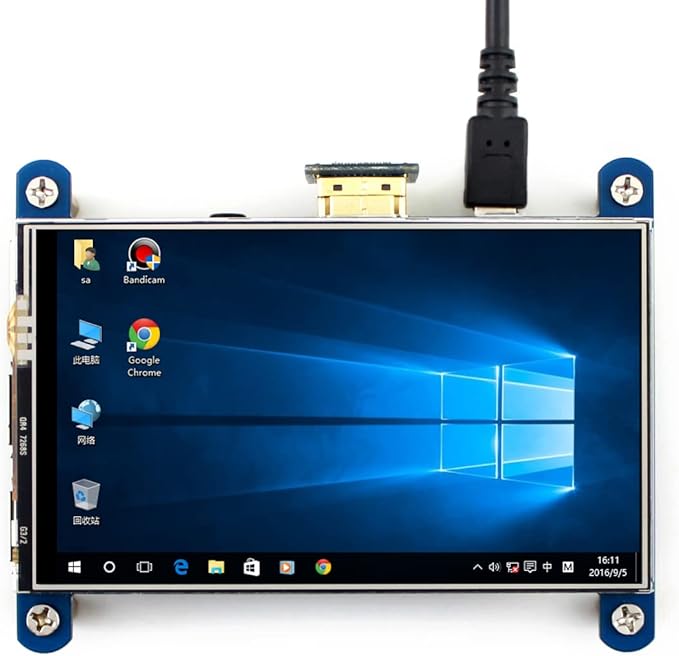 Waveshare 4inch Resistive Touch Screen LCD Compatible with Raspberry Pi 4B/3B+/3A+/2B/B+/A+/Zero/Zero W/WH/Zero 2W CM3+/4 480×800 Resolution HDMI IPS Low Power Consumption Supports Windows