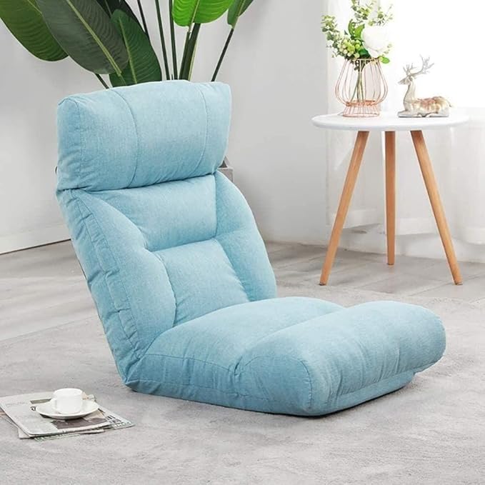ELEFOCUS Floor Recliner Chair Meditation Chairs for Adult with Back Support Cute Folding Lazy Sofa Gaming Couch 330lbs Load(Blue)