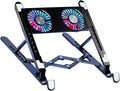 LED Laptop Cooling Pad Gaming Coolers Fan Stand with Quiet Fan Folding Bracket Ergonomic Laptop Holder