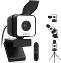 4K USB Webcam with Dual Microphones 9X Hybrid Zoom Auto Light Correction 86° Wide Angle for Video Conferencing Live Streaming Remote Work Compatible with PC Desktop Laptop