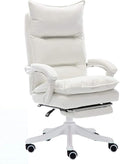 Katzowen Office Computer ChairComputer Chair Double-Padded Office Chair with Backrest Ergonomic Waist Support Footrest Game Chair Gift Pink (Color : White)