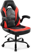 DUMOS Computer Gaming Home Office Chair - Ergonomic Big and Tall Desk with PU Leather Lumbar Support Height Adjustable High Back Video Game with Flip-up Armrest Swivel Wheels for Adults and Teens