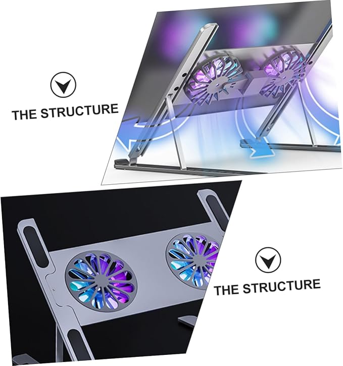 NUOBESTY Laptop Cooler Cooling Pad Led Fan Quiet Design Laptop Stand Gaming Aluminum Cooler