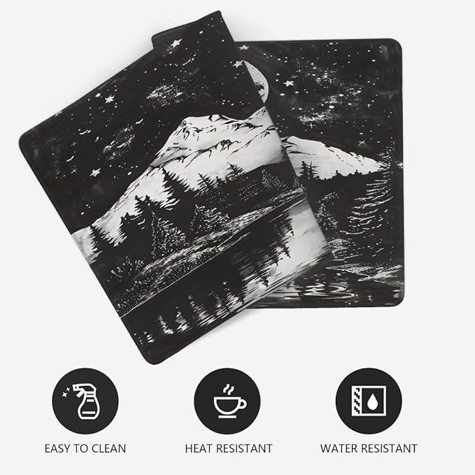 Black Forest Moon Large Mouse Pad Gaming Mousepad Desk Mat for Desktop Computer Keyboard Waterproof Mouse Mat Desk Pad with Non-Slip Base for Game School Office Home 35.4 x 15.7