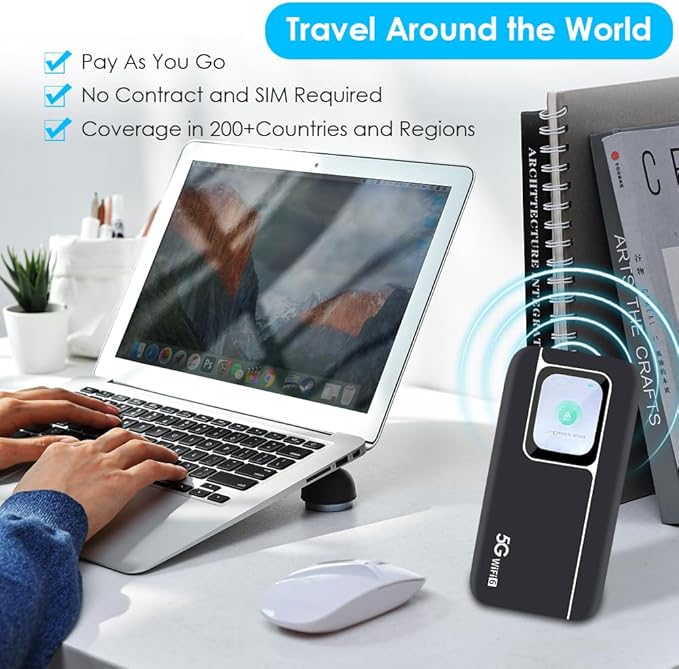 5G Band Router High Speed Mobile Hotspot 2.01 Inch Screen Portable Hotspot Mobile Hotspot Device for Travel Business Support Up to 16 Devices Large Touch Screen