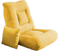 Floor Folding Chair Gaming Sofa Recliner with 5 Adjustable Backrest Bedroom Balcony Armless Reading Chair for Living Room No Assembly Required(Yellow)