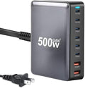 500W USB C Fast Charging Station Hub 8 Port HUB Fast Charging Brick for Multiple DevicesPD PPS 100W Wall Charger Compatible with MacBook Pro/Air/All iPad iPhone 16/15 for HP Dell Lenovo Acer Laptop