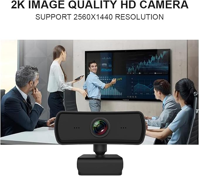 Web Camera Webcam 2K 25601440P HD Computer PC Web Cam with Microphone USB Plug and Play Video Call Laptop Gamer Webcast Live Mini Camera for Gaming Video Calling Recording