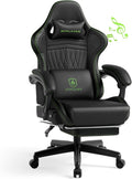 GTPLAYER Gaming Chair for Adults Ergonomic Video Game Chairs Footrest &amp Linkage Armrest Reclining High Back Silla Gamer with Speakers for Home Office Ace Pro Black &amp Green