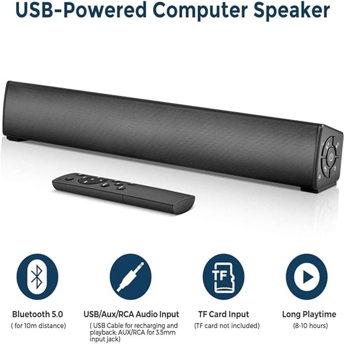 Computer Speakers for Desktop 5.0 Speaker Powerful 3D Surround Soundbar TV Computer Speakers Stereo Portable Bookshelf Column Loudspeaker