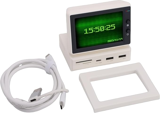 ASHATA 2026 Upgrade 3.5 Inch Mini PC Screen HD Secondary Screen Temperature Display with USB Hub for Laptop Computer Speed Temperature Photo Slideshows