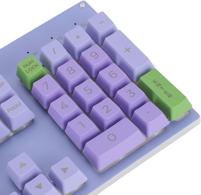 Fabater GK80 Mechanical Gaming Keyboard RGB Backlit USB Wired Gaming Keyboard Metal Panel with Large Letter Design for Game and Office Laptop Desktop Computer PC (Violet)