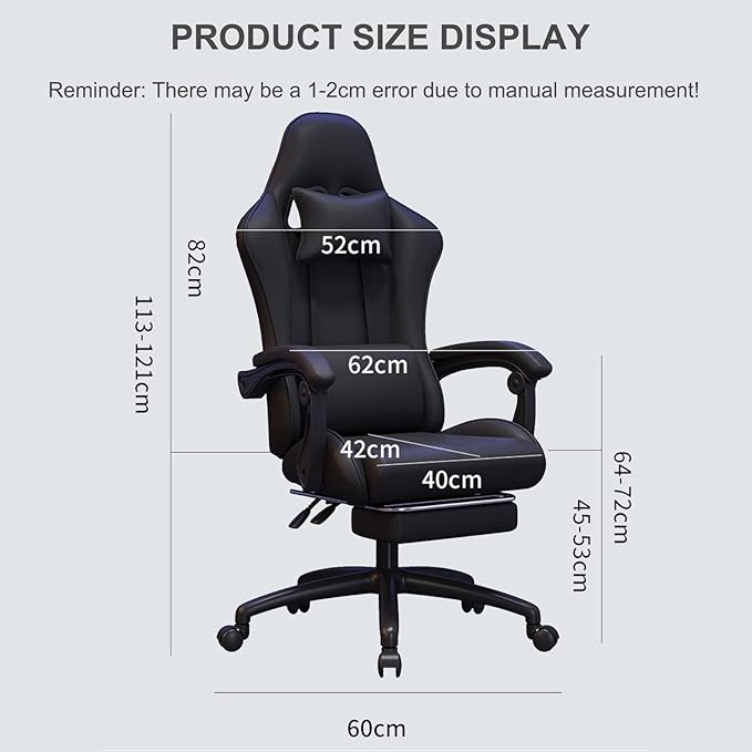 Big and Tall Gaming Chair Home Office Desk Chair PU Leather Accent Vanity Chair for Living Room Swivel Adjustable Task Chair for Gaming Room