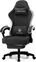 GTPLAYER Gaming Chair Fabric Computer Office Chair with Pocket Spring Cushion Ergonomic Office and Gaming Video Gaming Chair with Linkage Armrests High Back Desk Chair with Adjustable Recliner