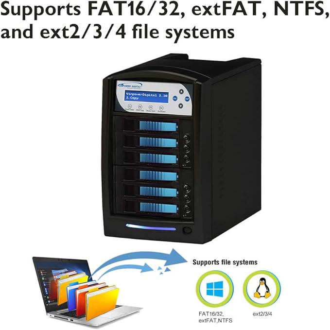 Vinpower Digital HDDShark 1 to 2 Standalone SATA Hard Drive HDD Duplicator Supports 2.5 and 3.5 SSD Transfer Speed 75MB/Sec