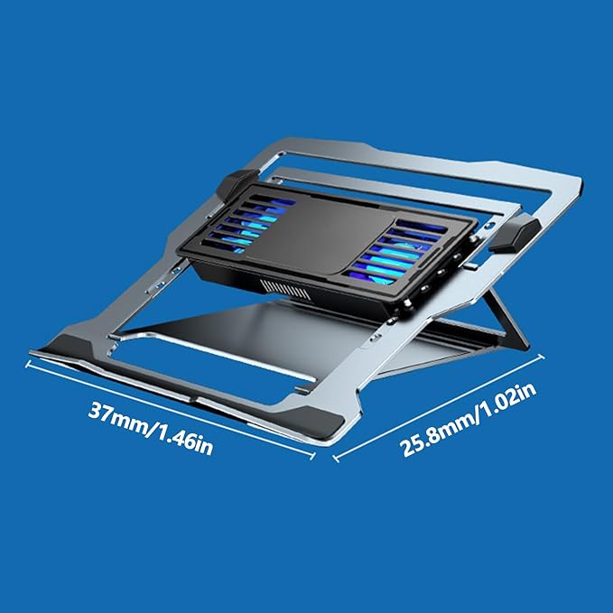 Laptop Cooling Pad Coolers with Quiet Fan for Computer PC Notebook Gaming Fan Adjustable Cooling Aluminum Laptop Stand