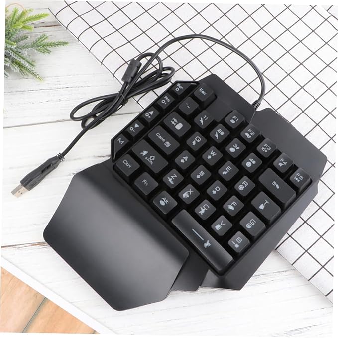 Gadpiparty 1pc Left-Handed Single-Hand Mechanical Gaming Backlight Function Compact and Portable Design for and Gaming Ergonomic for Mobile Use