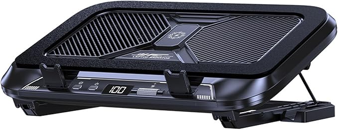 Adjustable Laptop Cooling Mat Ergonomic Neck Pressure Double Fan 100 Speed Adjustable for Height Stand LED Cooling