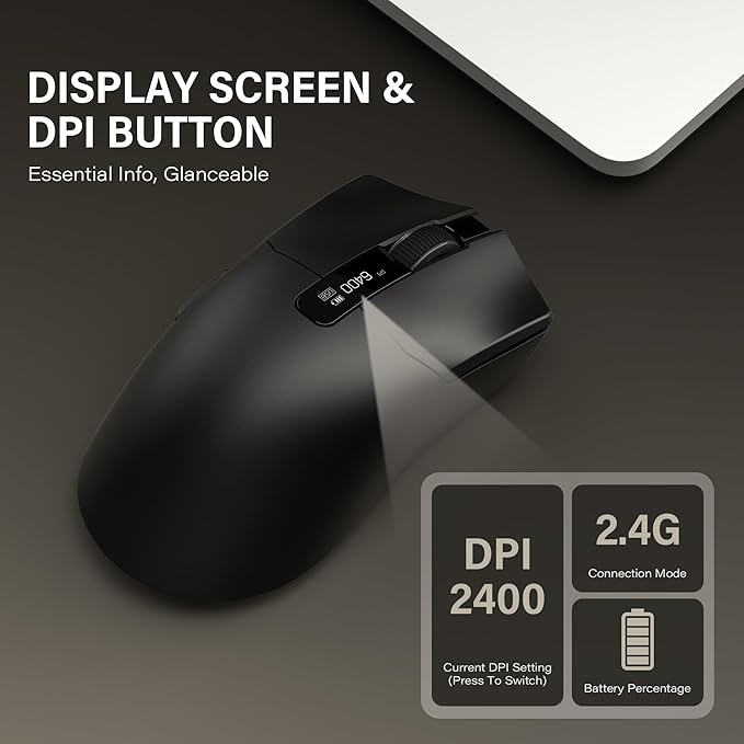 G59 Wireless Gaming Mouse PAW3950 Sensor 30000 DPI 8000Hz Polling Rate Programmable Buttons RGB 68g Tri-Mode Lightweight Esports Mouse for PC/Laptop/Mac