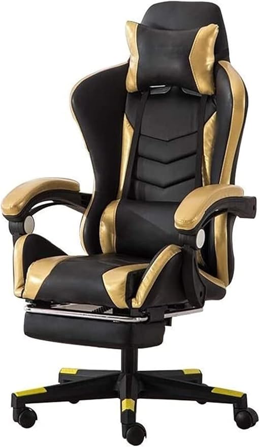 Office Chair E-Sports Chair Ergonomic Office Chair High Back Gaming Chair Swivel Chair Racing Chair Office Chair Computer Chair Chair (Color : Gold) Needed