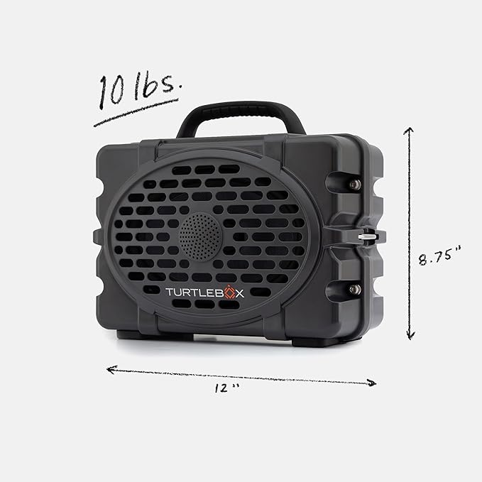 Turtlebox Original Gen 3: Portable Outdoor Bluetooth Speaker – Ultra-Loud (120dB) Waterproof (IP67) Rugged Impact-Resistant 3-Day Battery | Party Mode: Unlimited Pairing for Stereo Sound Gray