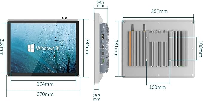 15 inch Panel PC IndustrialIndustrial Embedded Panel PCFanless Panel Computer All in One Windows 10 ProI3 8GB RAM 512GB ROM4xUSB3.02xUSB2.04xRS232+2xRS4858*GPIOHDMI2xLAN